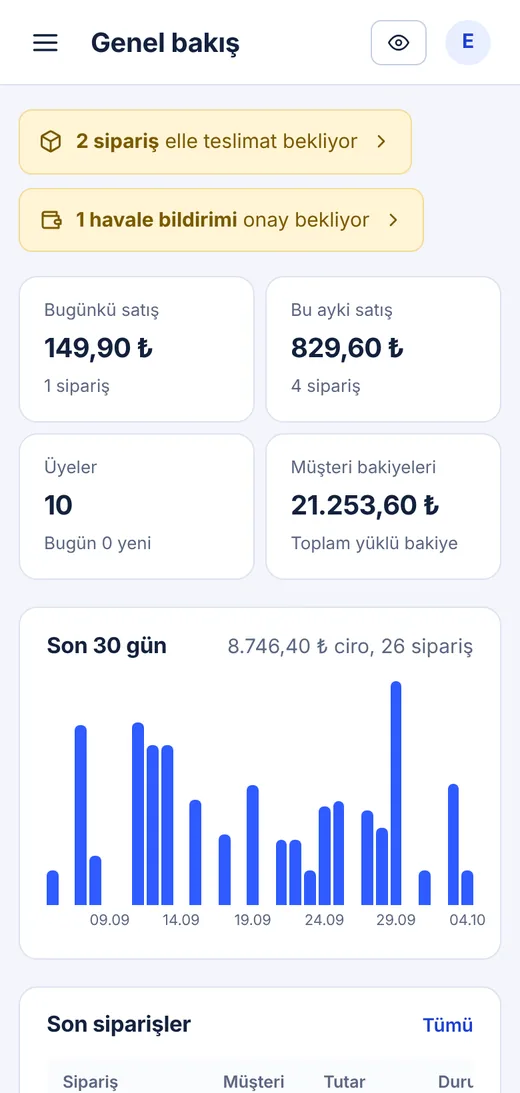 Yönetim paneli