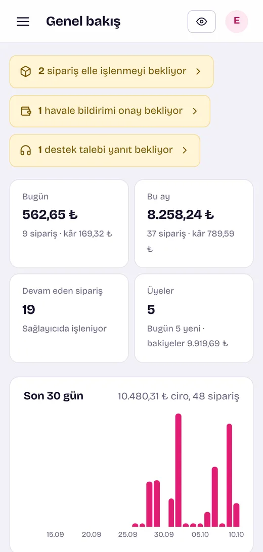 Yönetim paneli